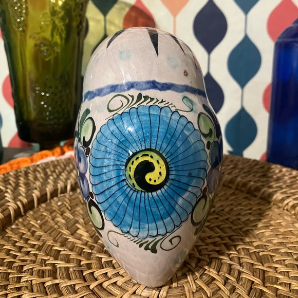 Mexican Tonala Pottery Ceramic Owl Figurine Hand-Painted Signed Cat 324 - Picture 6 of 12